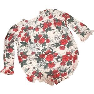 Merce & Me 4 Girls High Neck Puff Sleeve Romper Bubble Roses Coquette Holiday